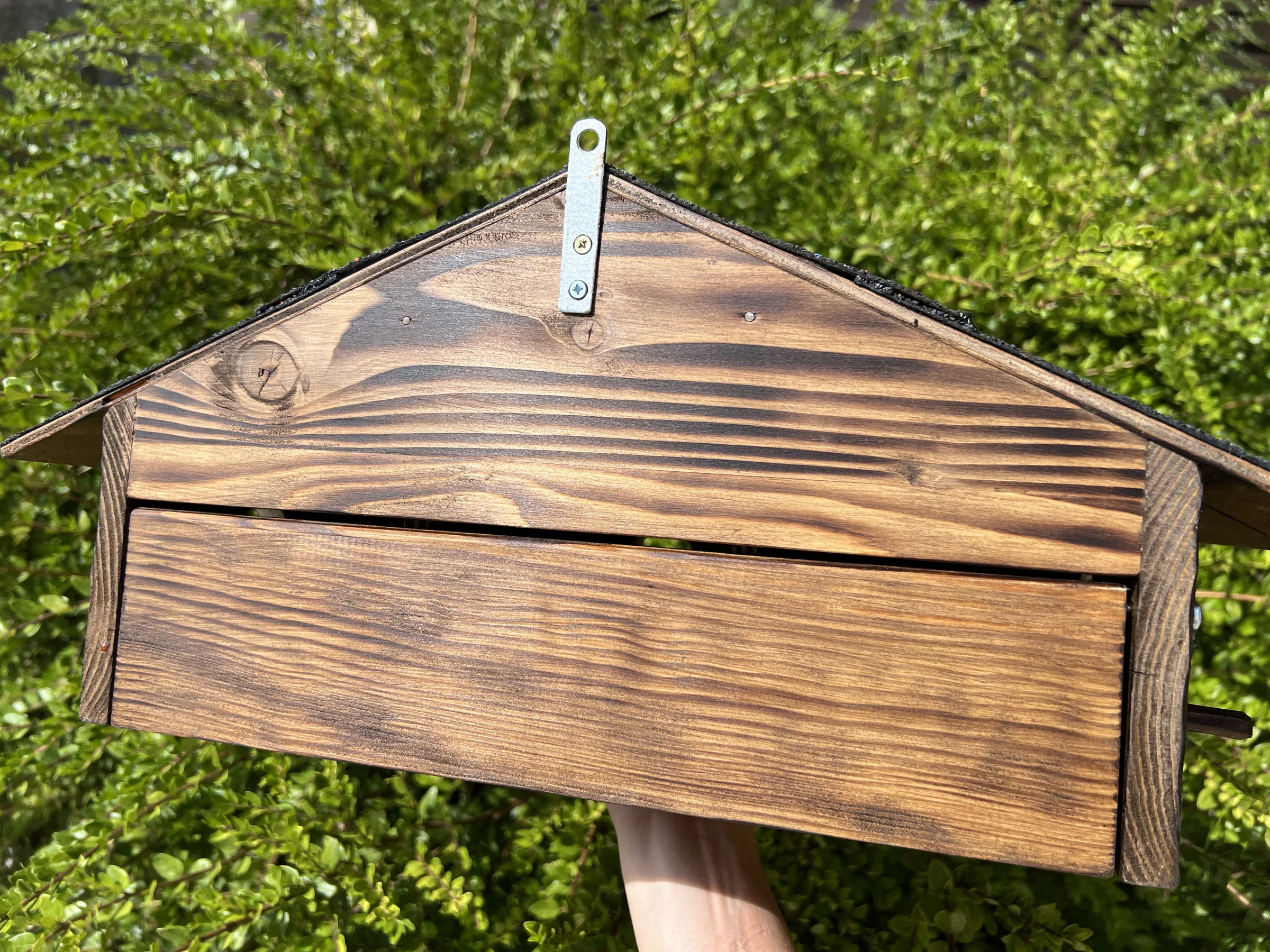 🪺 Nichoir oiseaux 3 compartiments fait main en bois avec toit bitumé – photo 7